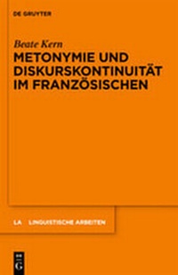 Abbildung von: Metonymie und Diskurskontinuität im Französischen - De Gruyter