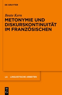 Abbildung von: Metonymie und Diskurskontinuität im Französischen - De Gruyter