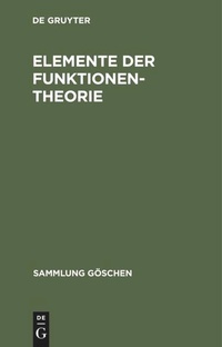 Enlarge image Cover: Elemente der Funktionentheorie - De Gruyter
