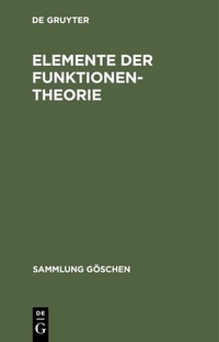 Abbildung von: Elemente der Funktionentheorie - De Gruyter