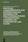 Cover: Deutsche strafrechtliche Landesreferate zum X. Internationalen Kongre&szlig; f&uuml;r Rechtsvergleichung Budapest 1978 - De Gruyter
