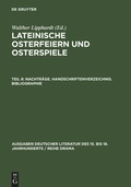 Cover: Nachtr&auml;ge. Handschriftenverzeichnis. Bibliographie - De Gruyter