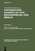 Cover: St&auml;dtische Siedlungen im Mittelalter - De Gruyter