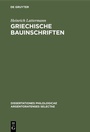Cover: Griechische Bauinschriften - De Gruyter