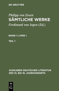 Abbildung von: Lyrik I. Erster Teil - De Gruyter