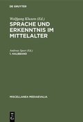 Cover: Sprache und Erkenntnis im Mittelalter. 1. Halbbd - De Gruyter