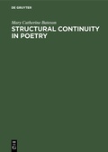 Cover: Structural continuity in poetry - De Gruyter Mouton