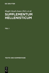 Abbildung von: Supplementum Hellenisticum - De Gruyter