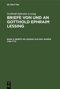 Cover: Briefe an Lessing aus den Jahren 1746-1770 - De Gruyter