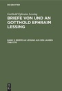 Cover: Briefe an Lessing aus den Jahren 1746-1770 - De Gruyter