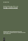 Cover: Sublanguage - De Gruyter