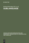 Cover: Sublanguage - De Gruyter