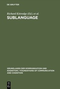 Cover: Sublanguage - De Gruyter