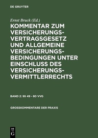 Abbildung von: §§ 49-80 VVG - De Gruyter