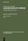 Cover: Kleinere Schriften. Erster Teil - De Gruyter