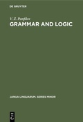 Cover: Grammar and Logic - De Gruyter Mouton
