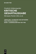 Cover: Jugendschriften 1787-1796 - De Gruyter
