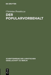 Abbildung von: Der Popularvorbehalt - De Gruyter