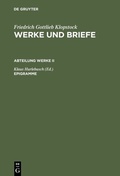 Cover: Epigramme - De Gruyter