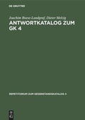 Cover: Antwortkatalog zum GK 4 - De Gruyter