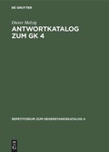 Cover: Antwortkatalog zum GK 4 - De Gruyter