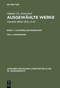 Cover: Ausf&uuml;hrliche Redekunst. Kommentar - De Gruyter