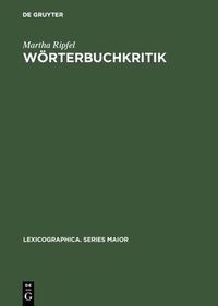 Abbildung von: Wörterbuchkritik - De Gruyter