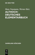Cover: Althochdeutsches Elementarbuch - De Gruyter Mouton