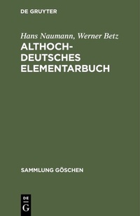 Abbildung von: Althochdeutsches Elementarbuch - De Gruyter Mouton