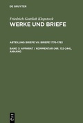 Cover: Apparat / Kommentar (Nr. 132-244), Anhang - De Gruyter