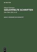 Cover: Erzieher zur Humanit&auml;t - De Gruyter