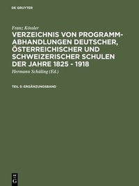 Abbildung von: Ergänzungsband - De Gruyter Saur
