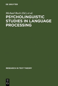 Abbildung von: Psycholinguistic Studies in Language Processing - De Gruyter