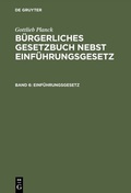 Cover: Einf&uuml;hrungsgesetz - De Gruyter