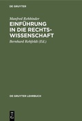 Cover: Einf&uuml;hrung in die Rechtswissenschaft - De Gruyter