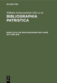 Abbildung von: Die Erscheinungen der Jahre 1977 und 1978 - De Gruyter