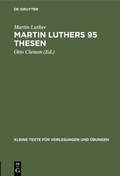 Cover: Martin Luthers 95 Thesen - De Gruyter