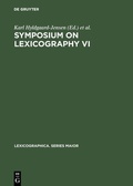 Cover: Symposium on Lexicography VI - De Gruyter Mouton
