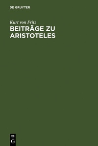 Abbildung von: Beiträge zu Aristoteles - De Gruyter