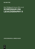 Cover: Symposium on Lexicography II - De Gruyter