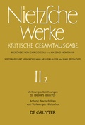 Cover: Vorlesungsaufzeichnungen (SS 1869 - WS 1869/70). Anhang: Nachschriften von Vorlesungen Nietzsches - De Gruyter