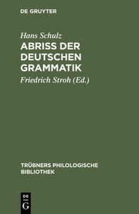 Abbildung von: Abriss der deutschen Grammatik - De Gruyter Mouton
