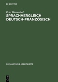 Cover: Sprachvergleich Deutsch-Franz&ouml;sisch - De Gruyter