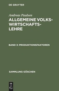 Cover: Produktionsfaktoren - De Gruyter