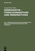 Cover: Germanistische Sprachwissenschaft, Didaktik der Deutschen Sprache und Literatur - De Gruyter