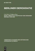 Cover: Berlin als Hauptstadt der Weimarer Republik 1919-1933 - De Gruyter