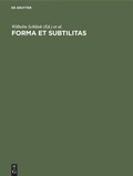 Cover: Forma et subtilitas - De Gruyter