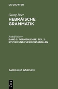 Cover: Formenlehre, Teil 2: Syntax und Flexionstabellen - De Gruyter Mouton