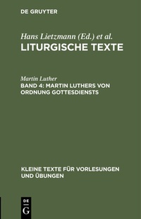 Abbildung von: Martin Luthers Von Ordnung Gottesdiensts - De Gruyter