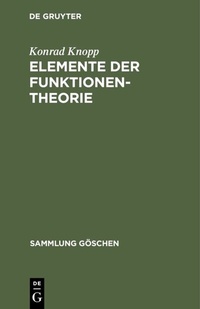 Abbildung von: Elemente der Funktionentheorie - De Gruyter